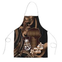 Brown Hafa Adai Guam Apron Chamorro Latte Stone Hand With Plumeria - Polynesian Pride