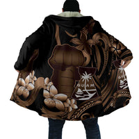 Brown Hafa Adai Guam Cloak Chamorro Latte Stone Hand With Plumeria - Polynesian Pride