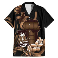 Brown Hafa Adai Guam Family Matching Mermaid Dress and Hawaiian Shirt Chamorro Latte Stone Hand With Plumeria