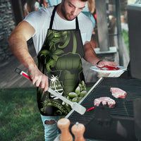 Green Hafa Adai Guam Apron Chamorro Latte Stone Hand With Plumeria - Polynesian Pride