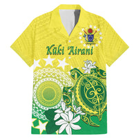 Cook Islands Independence Day Family Matching Mermaid Dress and Hawaiian Shirt Kuki Airani Tiare Maori Polynesian Pattern - Green LT14 Dad's Shirt - Short Sleeve Green - Polynesian Pride