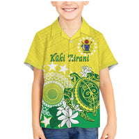 Cook Islands Independence Day Family Matching Mermaid Dress and Hawaiian Shirt Kuki Airani Tiare Maori Polynesian Pattern - Green LT14 Son's Shirt Green - Polynesian Pride