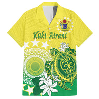 Cook Islands Independence Day Family Matching Summer Maxi Dress and Hawaiian Shirt Kuki Airani Tiare Maori Polynesian Pattern - Green LT14 Dad's Shirt - Short Sleeve Green - Polynesian Pride