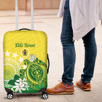 Cook Islands Independence Day Luggage Cover Kuki Airani Tiare Maori Polynesian Pattern - Green