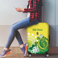 Cook Islands Independence Day Luggage Cover Kuki Airani Tiare Maori Polynesian Pattern - Green