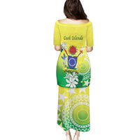 Cook Islands Independence Day Puletasi Kuki Airani Tiare Maori Polynesian Pattern - Green