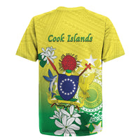 Cook Islands Independence Day Rugby Jersey Kuki Airani Tiare Maori Polynesian Pattern - Green