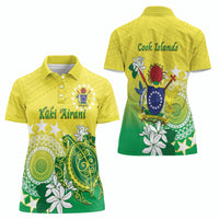 Cook Islands Independence Day Women Polo Shirt Kuki Airani Tiare Maori Polynesian Pattern - Green