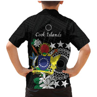 Cook Islands Independence Day Family Matching Mermaid Dress and Hawaiian Shirt Kuki Airani Tiare Maori Polynesian Pattern - Black LT14 - Polynesian Pride