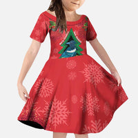 New Zealand Christmas In July Family Matching Off Shoulder Maxi Dress and Hawaiian Shirt Kowhai Tui Bird With Pohutukawa - Red