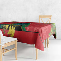 New Zealand Christmas In July Tablecloth Kowhai Tui Bird With Pohutukawa - Red