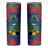 New Zealand Christmas In July Skinny Tumbler Kowhai Tui Bird With Pohutukawa - Blue LT14 Blue - Polynesian Pride