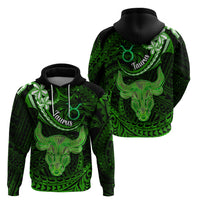 Polynesian Pride Taurus Zodiac Hoodie Astrological Sign Tribal Plumeria Green Galaxy LT14 - Polynesian Pride