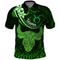 Polynesian Pride Taurus Zodiac Polo Shirt Astrological Sign Tribal Plumeria Green Galaxy LT14 Green - Polynesian Pride