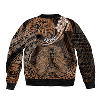 Polynesian Pride Virgo Zodiac Bomber Jacket Astrological Sign Tribal Plumeria Brown Galaxy LT14 - Polynesian Pride