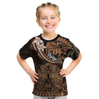 Polynesian Pride Virgo Zodiac Kid T Shirt Astrological Sign Tribal Plumeria Brown Galaxy LT14 Brown - Polynesian Pride