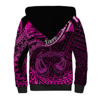 Polynesian Pride Libra Zodiac Sherpa Hoodie Astrological Sign Tribal Plumeria Pink Galaxy LT14 - Polynesian Pride