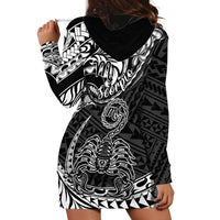Polynesian Pride Scorpio Zodiac Hoodie Dress Astrological Sign Tribal Plumeria Black LT14 - Polynesian Pride