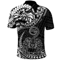 Polynesian Pride Scorpio Zodiac Polo Shirt Astrological Sign Tribal Plumeria Black LT14 - Polynesian Pride