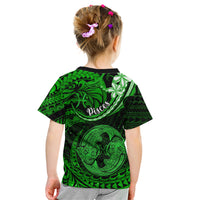 Polynesian Pride Pisces Zodiac Kid T Shirt Astrological Sign Tribal Plumeria Green Galaxy LT14 - Polynesian Pride