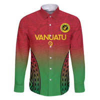 Custom Vanuatu Cricket Family Matching Short Sleeve Bodycon Dress and Hawaiian Shirt 2024 Polynesian Pattern Sporty Style LT14 Dad's Shirt - Long Sleeve Red - Polynesian Pride