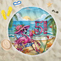 Flamingo Aloha Hawaii Beach Blanket It's 5 O’Clock Somewhere Tropical Vibes - Polynesian Pride