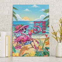 Flamingo Aloha Hawaii Canvas Wall Art It's 5 O’Clock Somewhere Tropical Vibes - Polynesian Pride