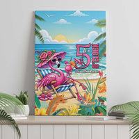 Flamingo Aloha Hawaii Canvas Wall Art It's 5 O’Clock Somewhere Tropical Vibes - Polynesian Pride