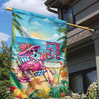 Flamingo Aloha Hawaii Garden Flag It's 5 O’Clock Somewhere Tropical Vibes - Polynesian Pride
