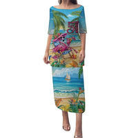Flamingo Aloha Hawaii Puletasi It's 5 O’Clock Somewhere Tropical Vibes - Polynesian Pride