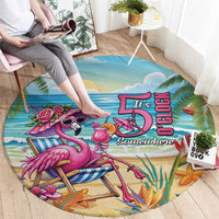 Flamingo Aloha Hawaii Round Carpet It's 5 OClock Somewhere Tropical Vibes LT14 - Polynesian Pride