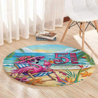 Flamingo Aloha Hawaii Round Carpet It's 5 OClock Somewhere Tropical Vibes LT14 - Polynesian Pride
