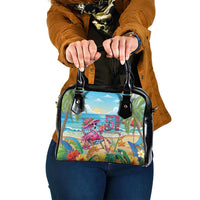 Flamingo Aloha Hawaii Shoulder Handbag It's 5 OClock Somewhere Tropical Vibes LT14 One Size Blue - Polynesian Pride