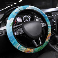 Flamingo Aloha Hawaii Steering Wheel Cover It's 5 O’Clock Somewhere Tropical Vibes - Polynesian Pride