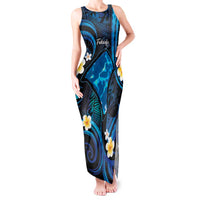 Tokelau Fakaofo Atoll Tank Maxi Dress Polynesian Tattoo Plumeria With Map