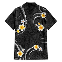 Black And Gray Family Matching Tank Maxi Dress and Hawaiian Shirt Curves Polynesian Tattoo Mix Plumeria Flowers LT14 - Polynesian Pride