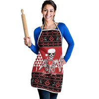 Personalized Hawaii Skull Christmas Apron Mele Kalikimaka Hawaiian Kakau - Polynesian Pride