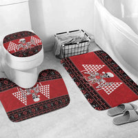 Personalized Hawaii Skull Christmas Bathroom Set Mele Kalikimaka Hawaiian Kakau - Polynesian Pride