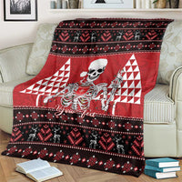 Personalized Hawaii Skull Christmas Blanket Mele Kalikimaka Hawaiian Kakau - Polynesian Pride