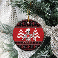 Personalized Hawaii Skull Christmas Ceramic Ornament Mele Kalikimaka Hawaiian Kakau - Polynesian Pride