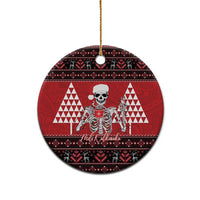 Personalized Hawaii Skull Christmas Ceramic Ornament Mele Kalikimaka Hawaiian Kakau - Polynesian Pride