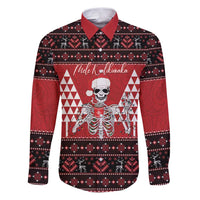 Personalized Hawaii Skull Christmas Family Matching Puletasi and Hawaiian Shirt Mele Kalikimaka Hawaiian Kakau - Polynesian Pride