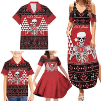 Personalized Hawaii Skull Christmas Family Matching Summer Maxi Dress and Hawaiian Shirt Mele Kalikimaka Hawaiian Kakau - Polynesian Pride