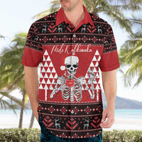 Personalized Hawaii Skull Christmas Hawaiian Shirt Mele Kalikimaka Hawaiian Kakau - Polynesian Pride
