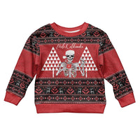 Personalized Hawaii Skull Christmas Kid Ugly Christmas Sweater Mele Kalikimaka Hawaiian Kakau - Polynesian Pride