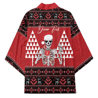 Personalized Hawaii Skull Christmas Kimono Mele Kalikimaka Hawaiian Kakau - Polynesian Pride