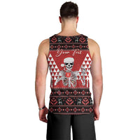 Personalized Hawaii Skull Christmas Men Tank Top Mele Kalikimaka Hawaiian Kakau - Polynesian Pride