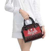 Personalized Hawaii Skull Christmas Shoulder Handbag Mele Kalikimaka Hawaiian Kakau - Polynesian Pride