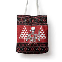 Personalized Hawaii Skull Christmas Tote Bag Mele Kalikimaka Hawaiian Kakau - Polynesian Pride