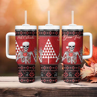 Personalized Hawaii Skull Christmas Tumbler With Handle Mele Kalikimaka Hawaiian Kakau - Polynesian Pride